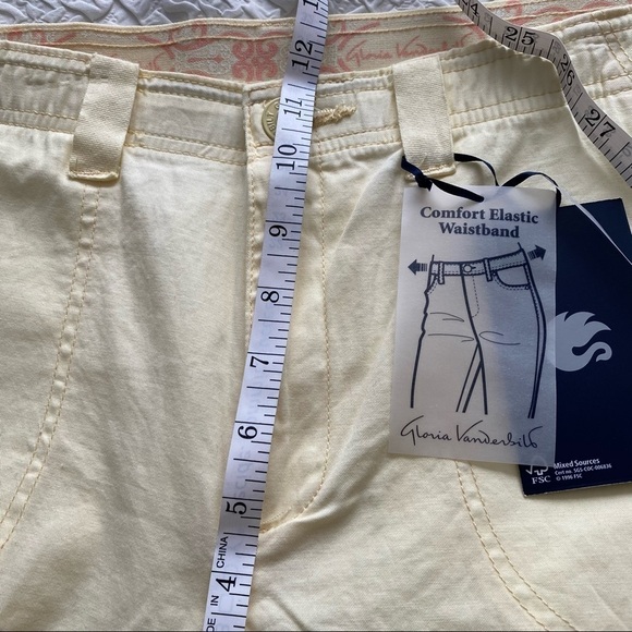 Gloria Vanderbilt yellow shorts stretch mid rise - Picture 8 of 13